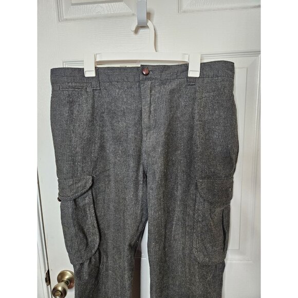 Ralph Lauren Chaps Pants Mens 38x30 Black Corduroy Thick Cargo 90s - Picture 2 of 11